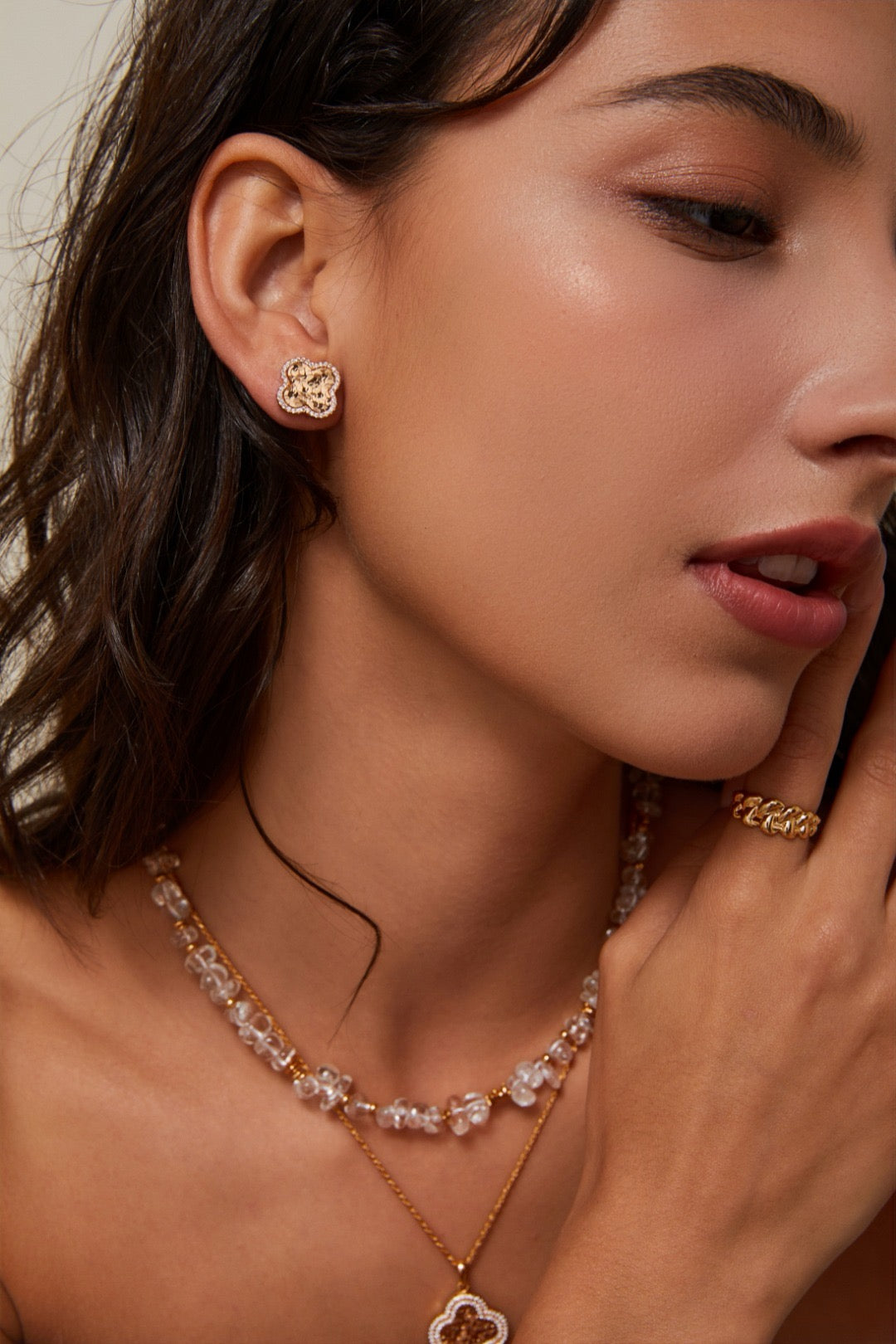 Boucles d'oreilles trèfle à quatre feuilles