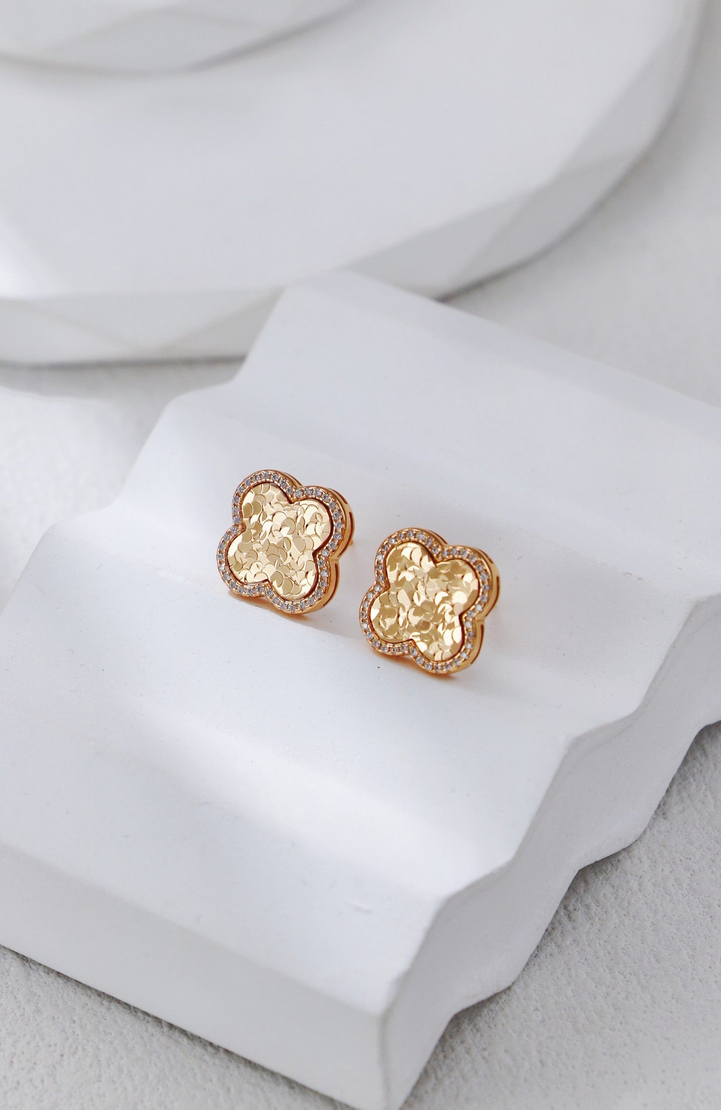 Boucles d'oreilles trèfle à quatre feuilles