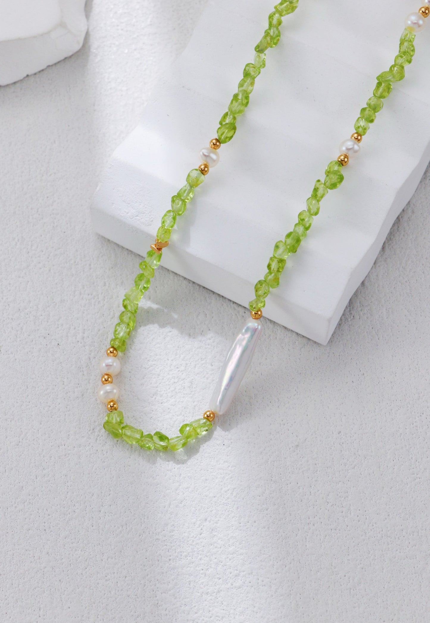 Summer Green Olives Stones S925 Necklaces (SPECIAL)