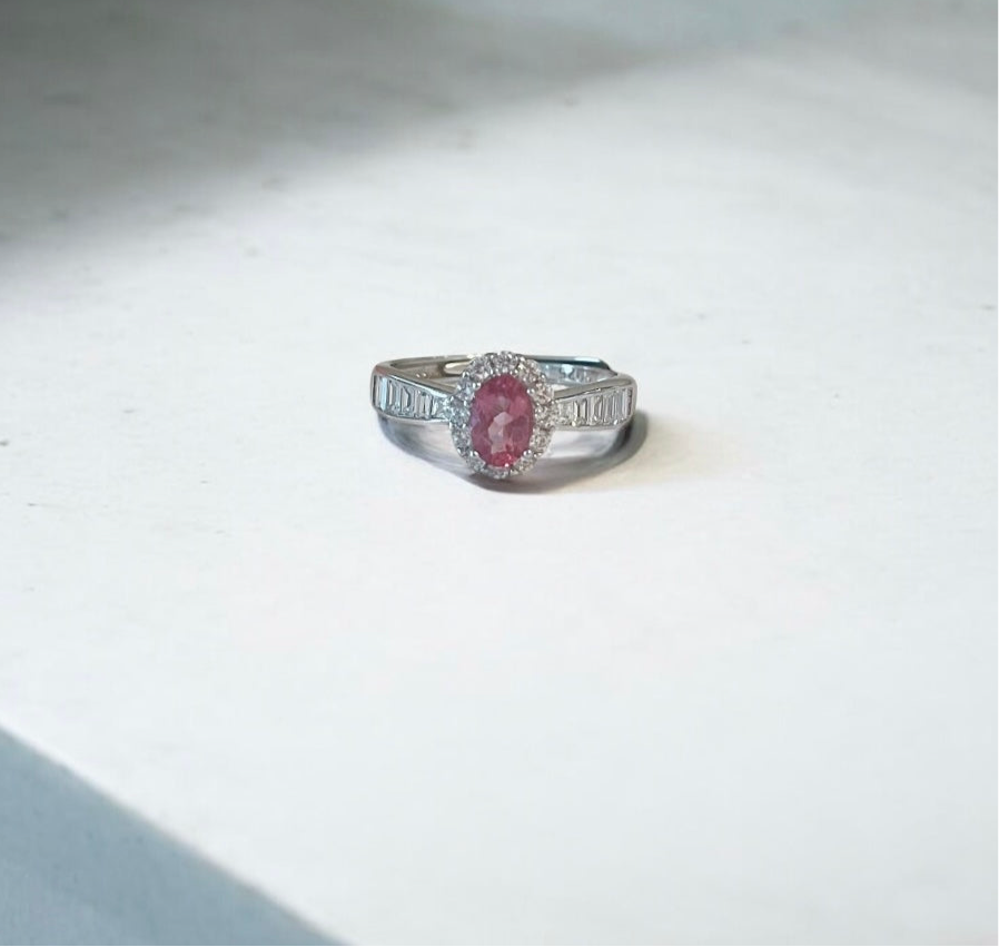 Coloured Gemstone Strawberry Pink Ring