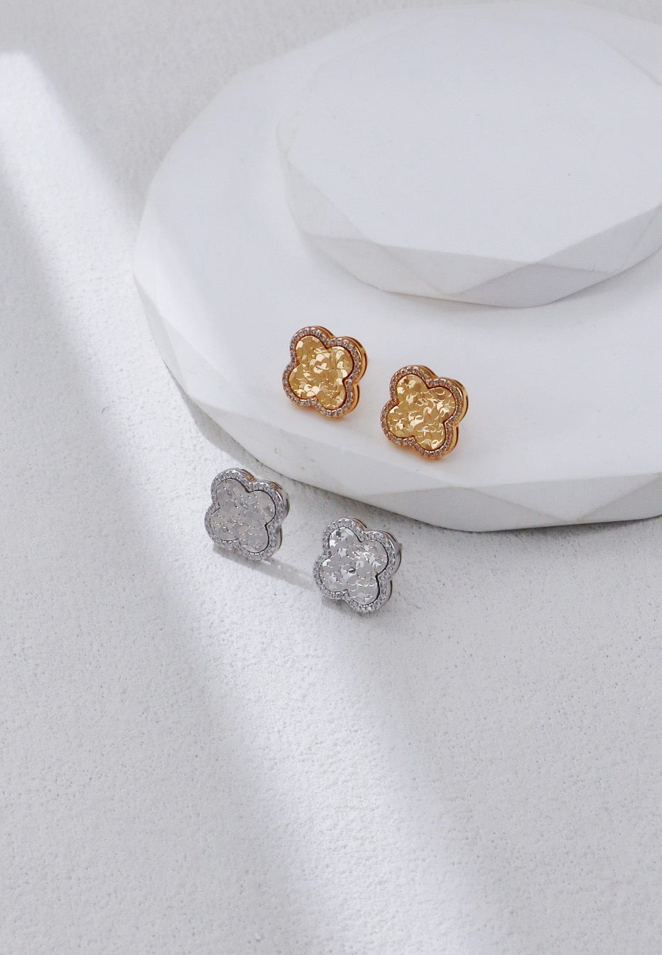 Boucles d'oreilles trèfle à quatre feuilles
