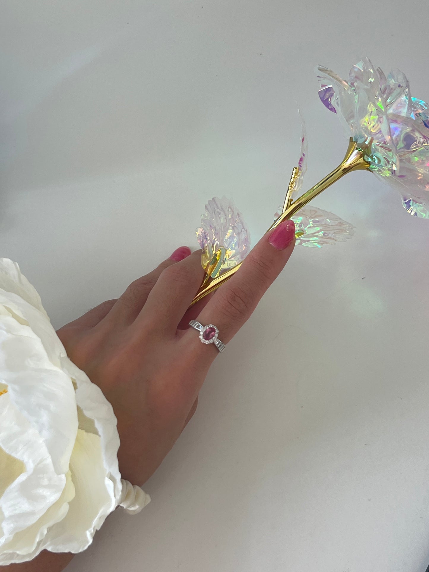 Coloured Gemstone Strawberry Pink Ring