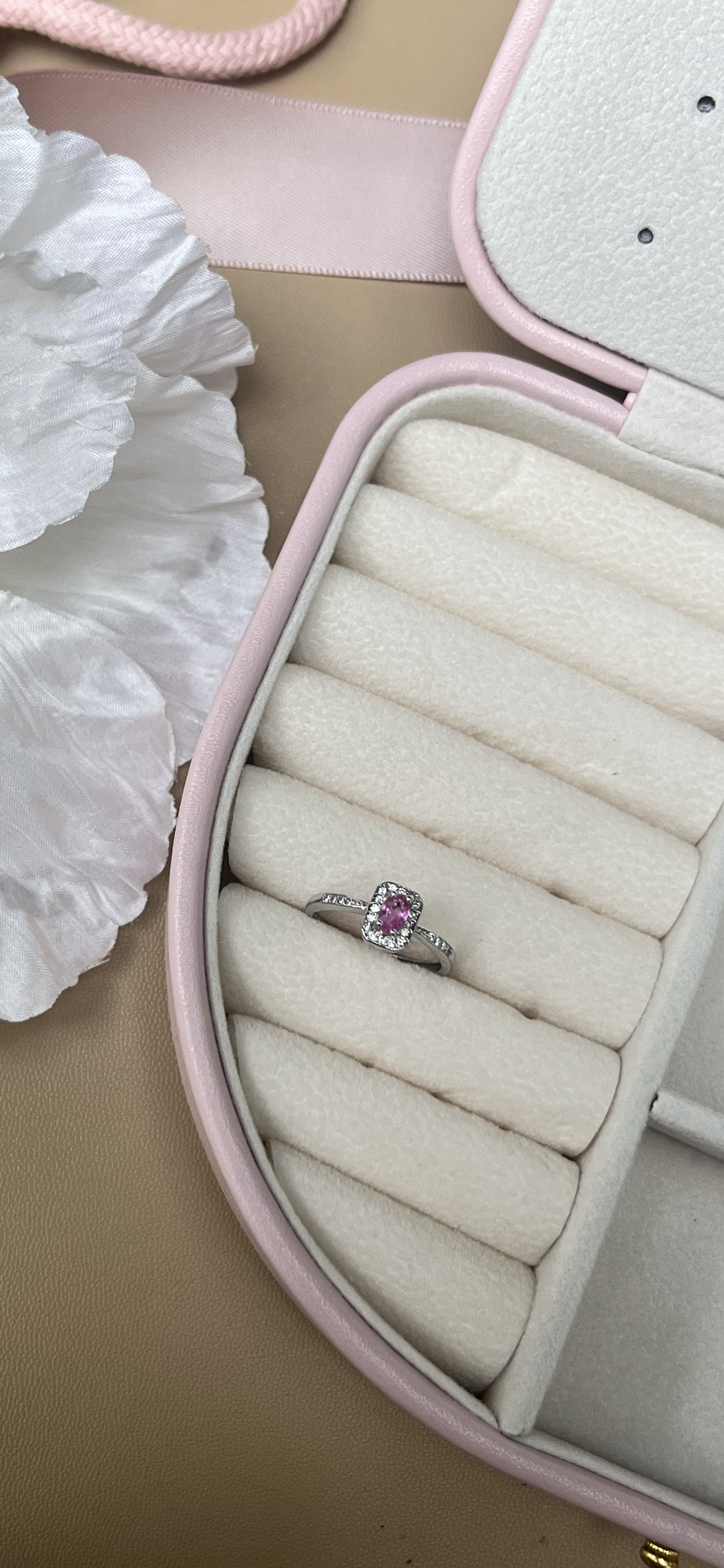 Coloured Gemstone Pink Element Ring S925