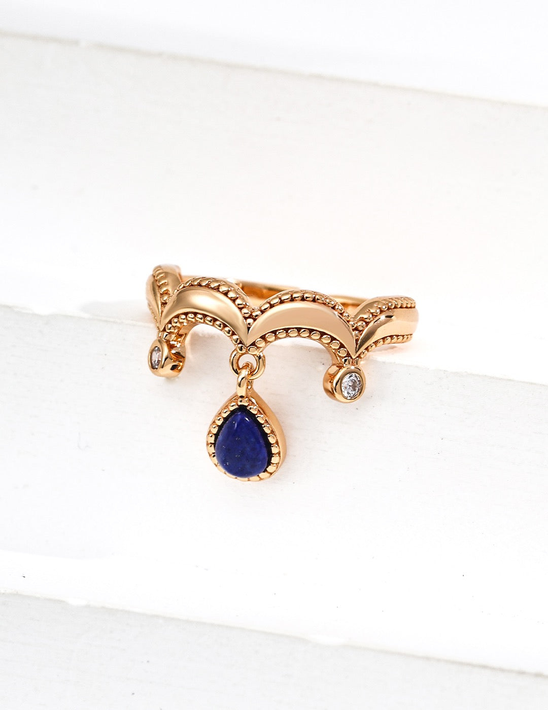 Lapis Lazuli Crown Ring