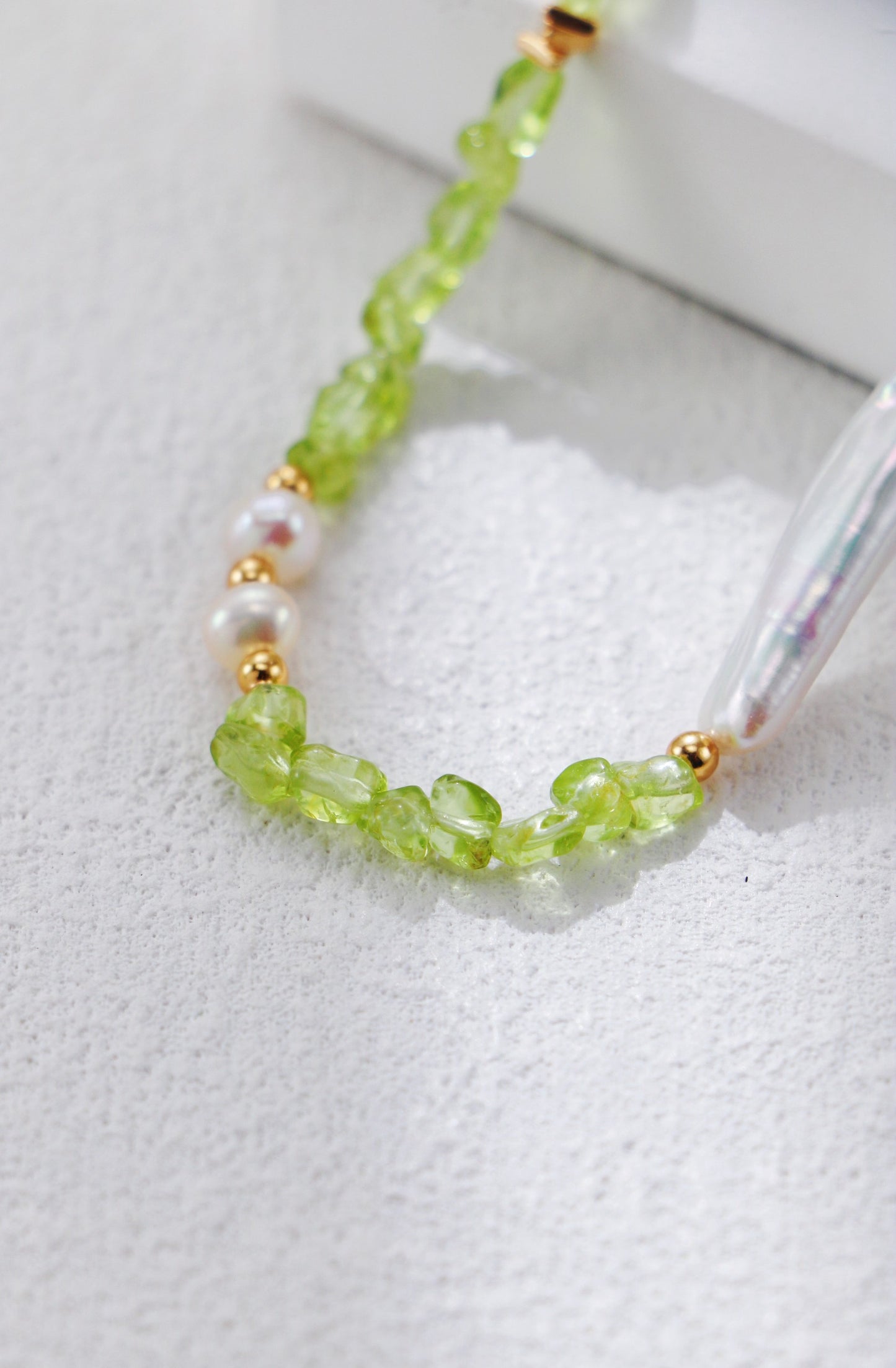 Summer Green Olives Stones S925 Necklaces (SPECIAL)