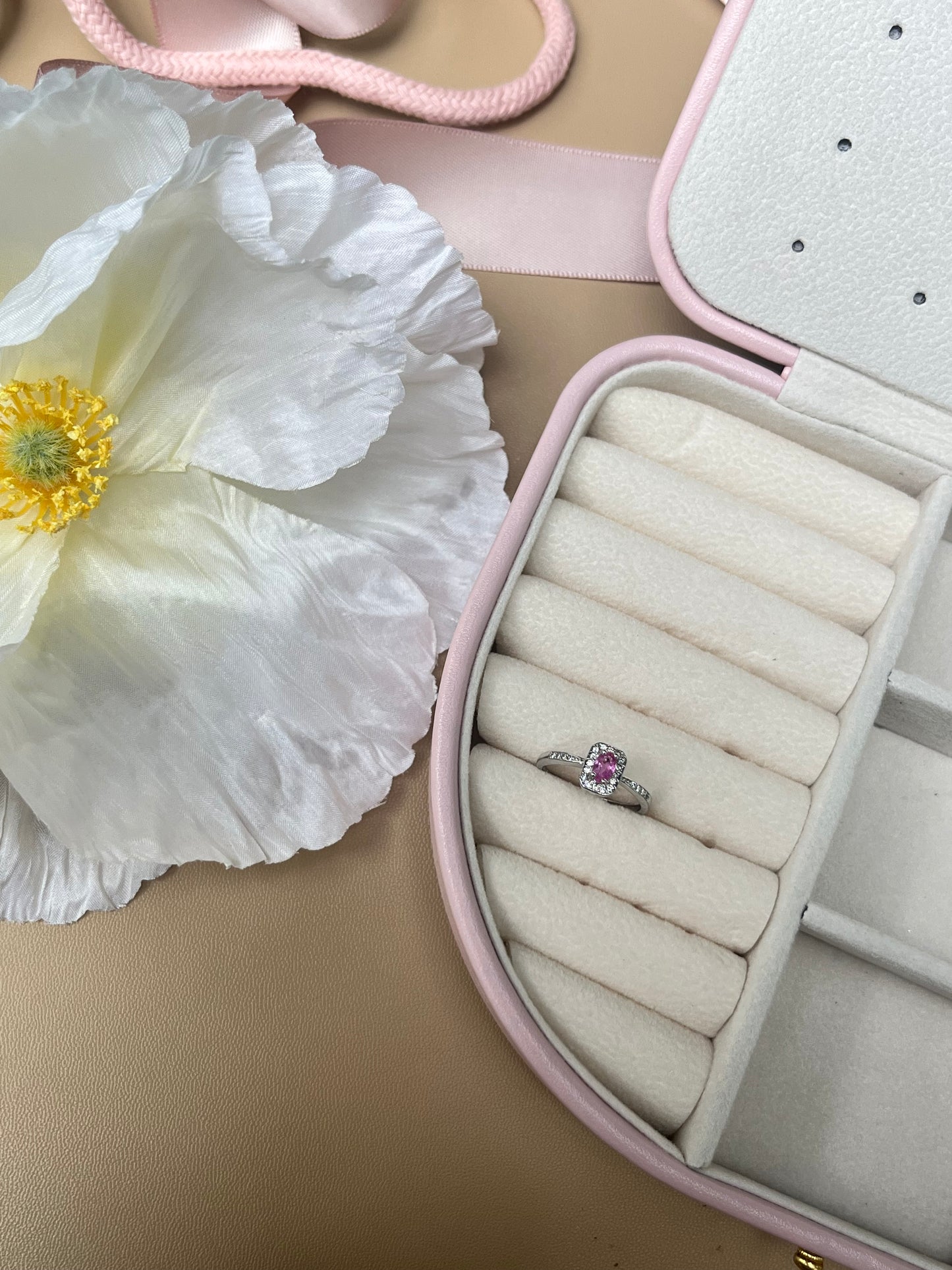 Coloured Gemstone Pink Element Ring S925