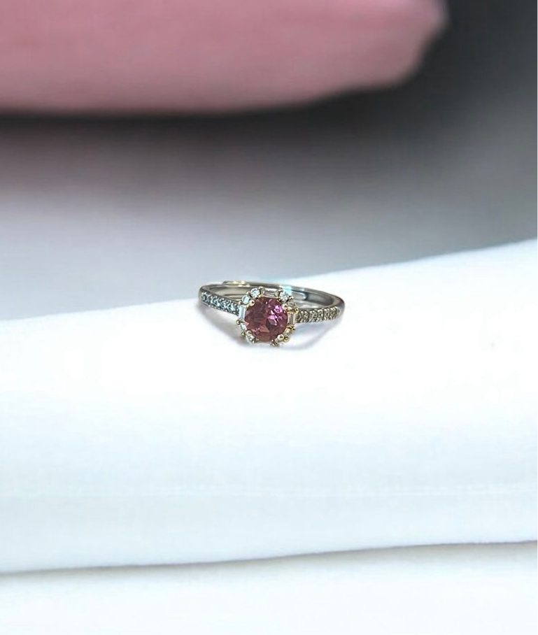 Coloured Gemstone Strawberry Pink Ring