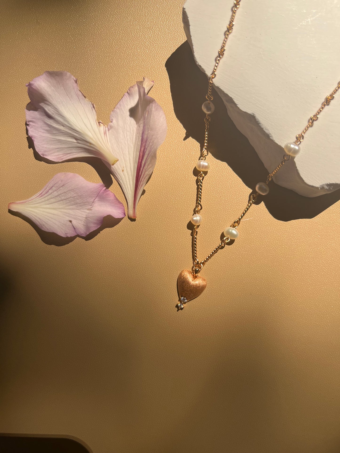 Collier coeur Saint Valentin avec perle S925