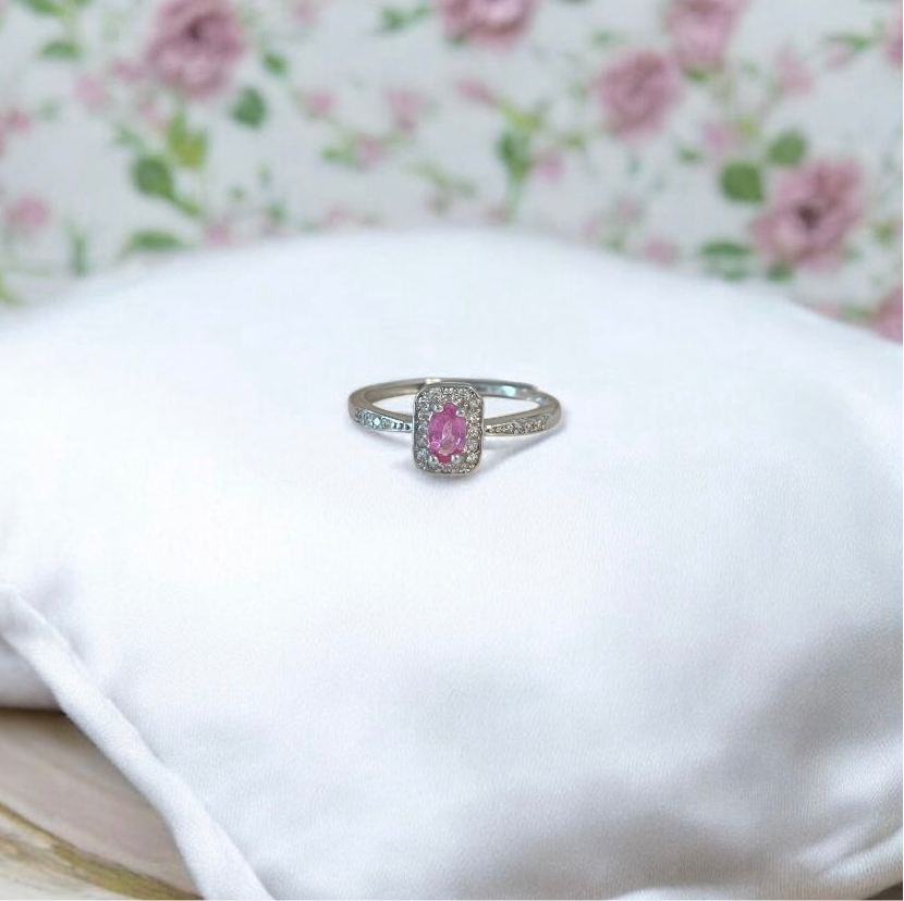 Coloured Gemstone Pink Element Ring S925