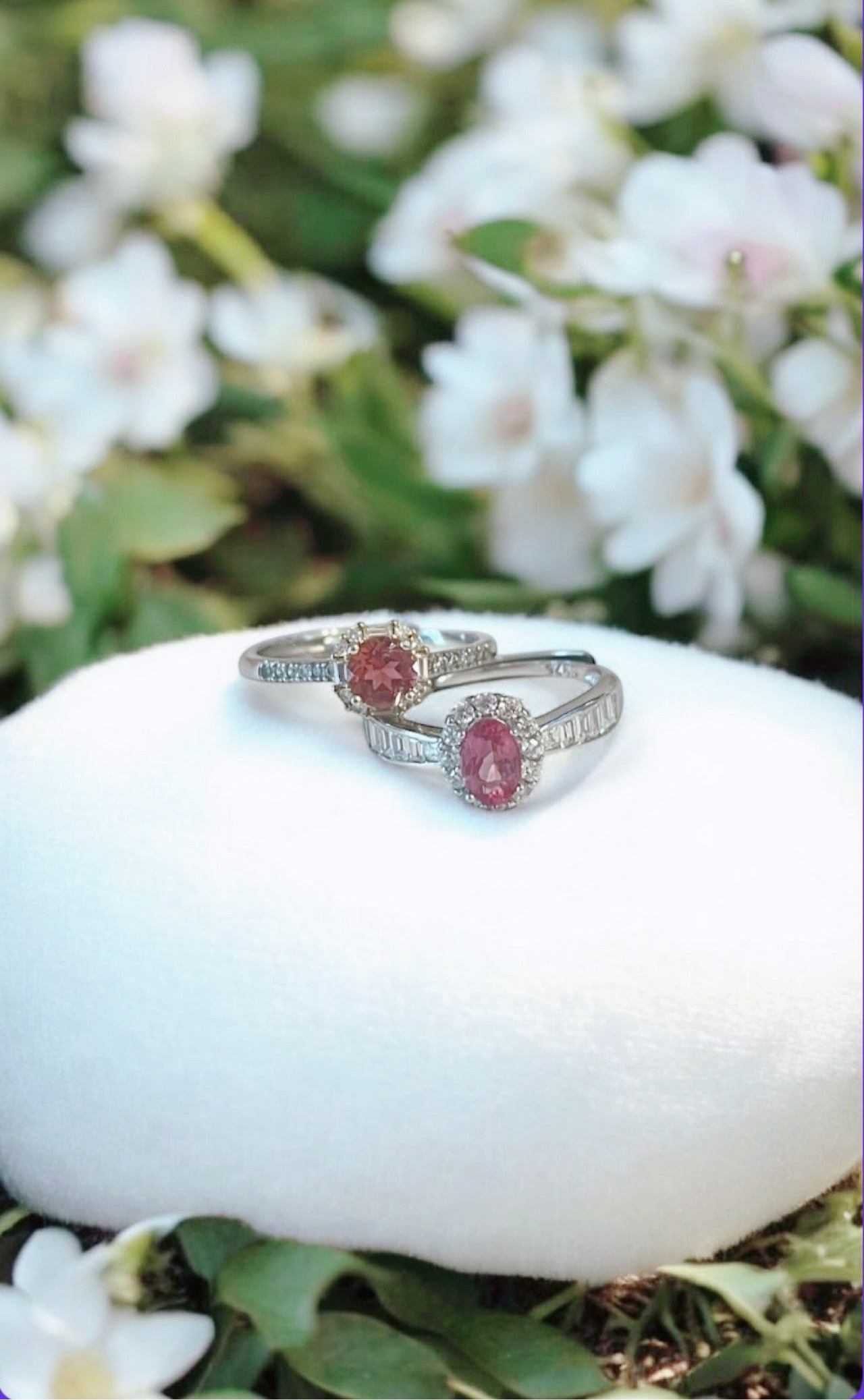 Coloured Gemstone Strawberry Pink Ring