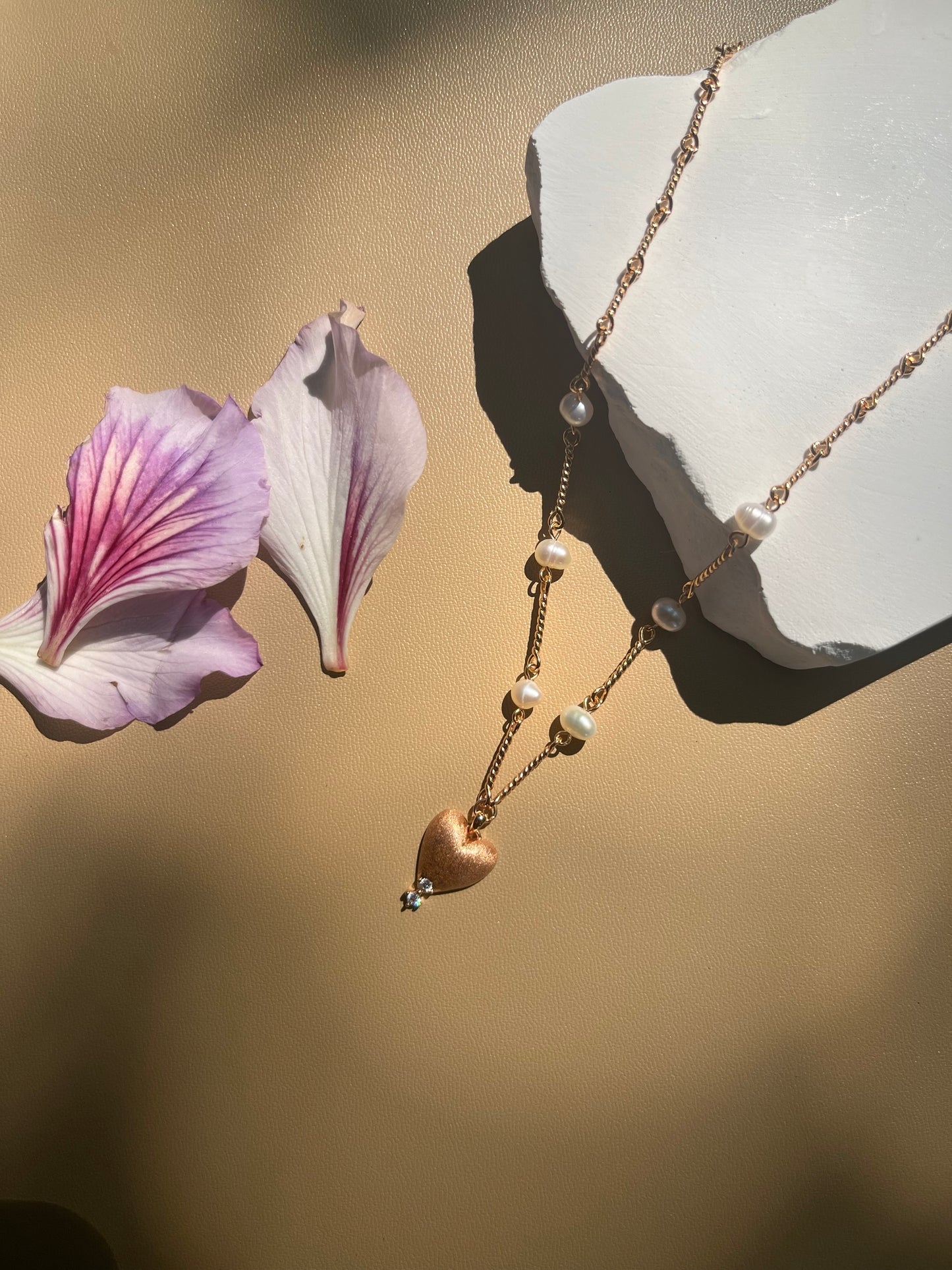 Collier coeur Saint Valentin avec perle S925