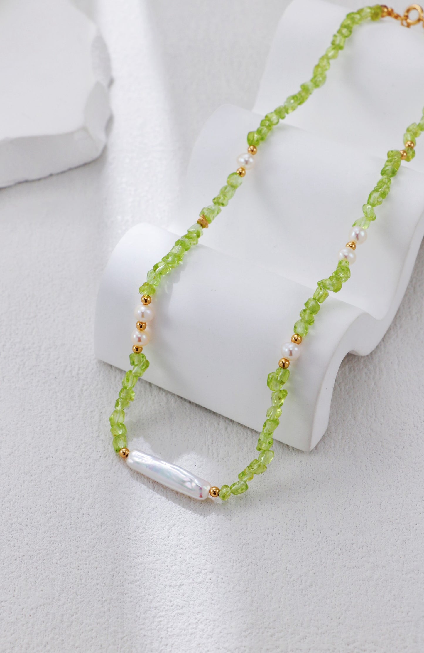 Summer Green Olives Stones S925 Necklaces (SPECIAL)