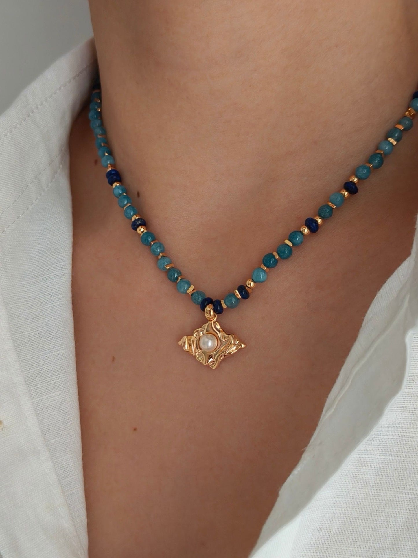 Colliers Croissant Lazurite S925