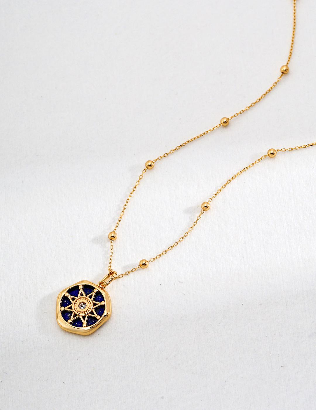 Collier en lapis-lazuli avec espoir S925