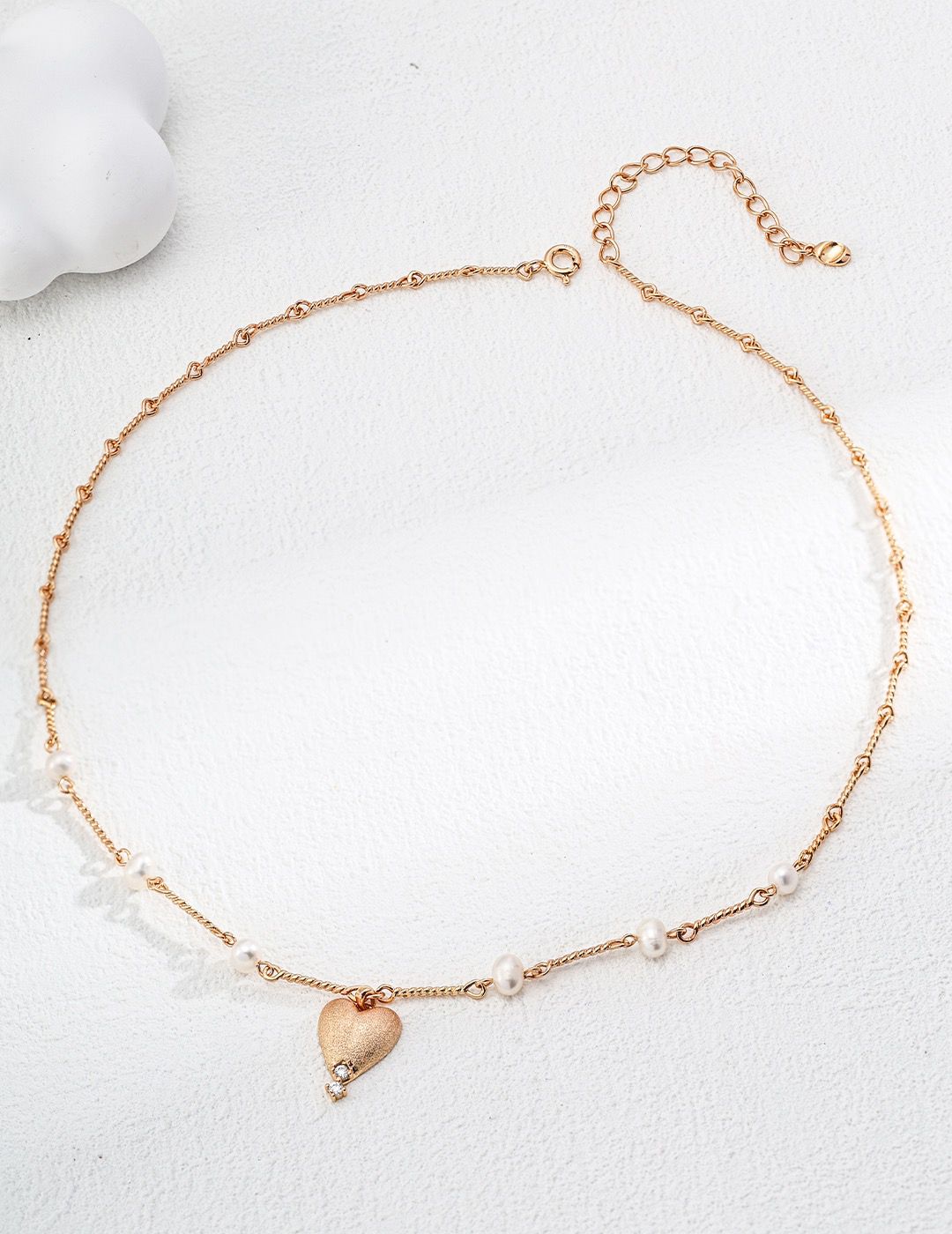 Collier coeur Saint Valentin avec perle S925