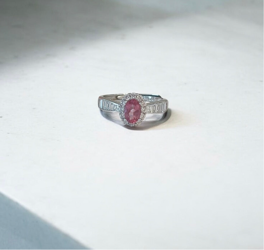 Coloured Gemstone Strawberry Pink Ring