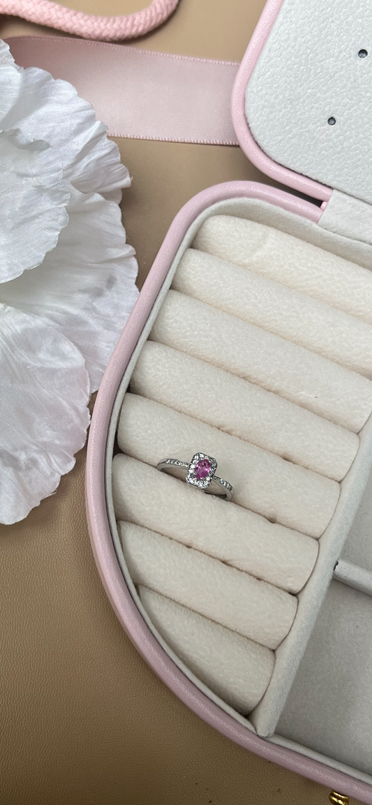 Coloured Gemstone Pink Element Ring S925