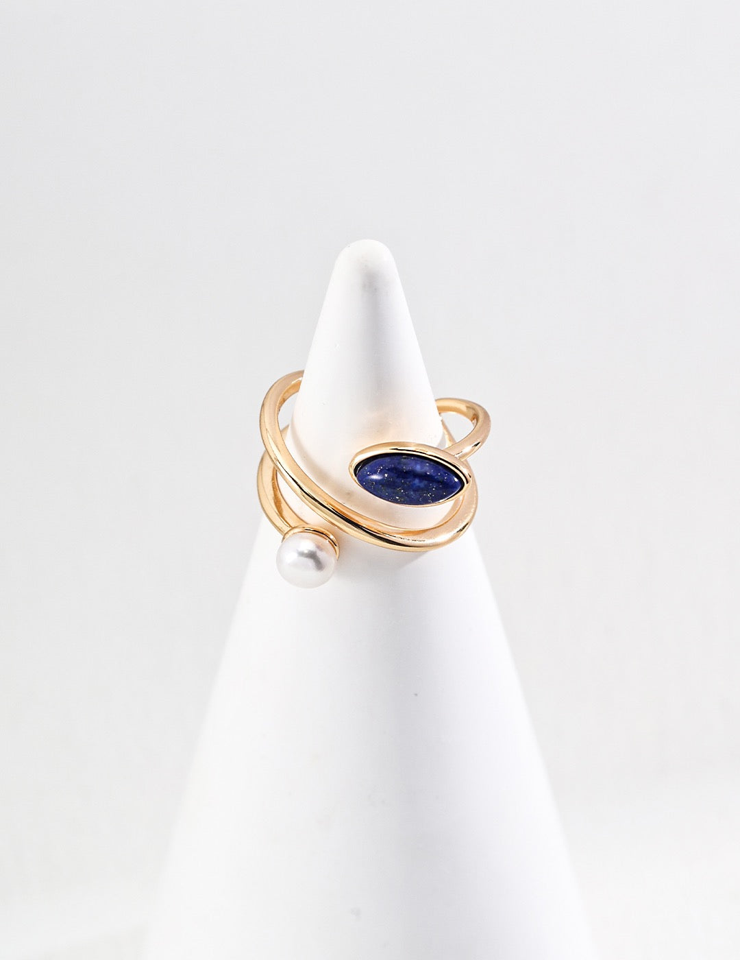 Bague Élément Agate Bleue