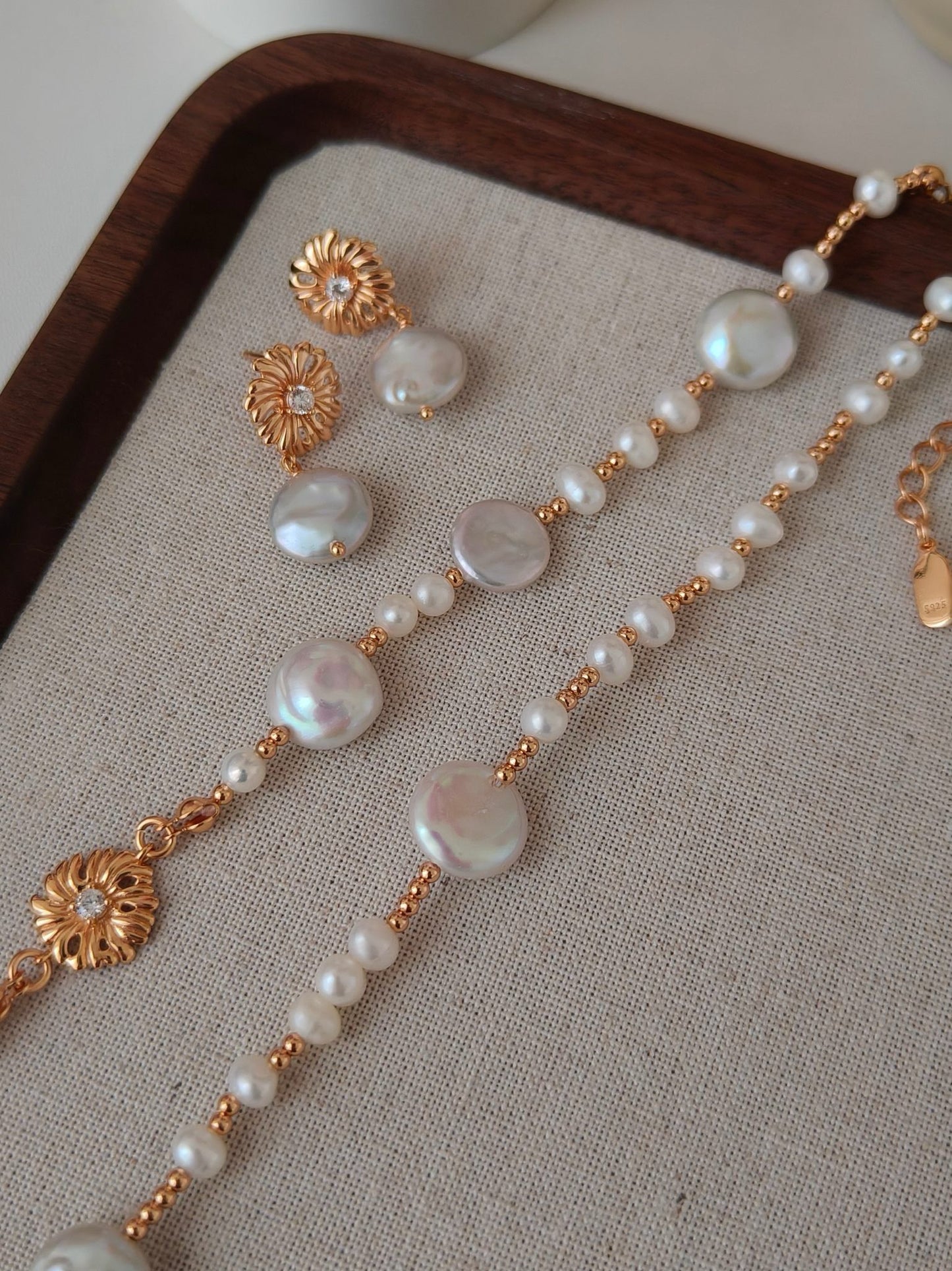 Pearl And Flower Necklaces S925