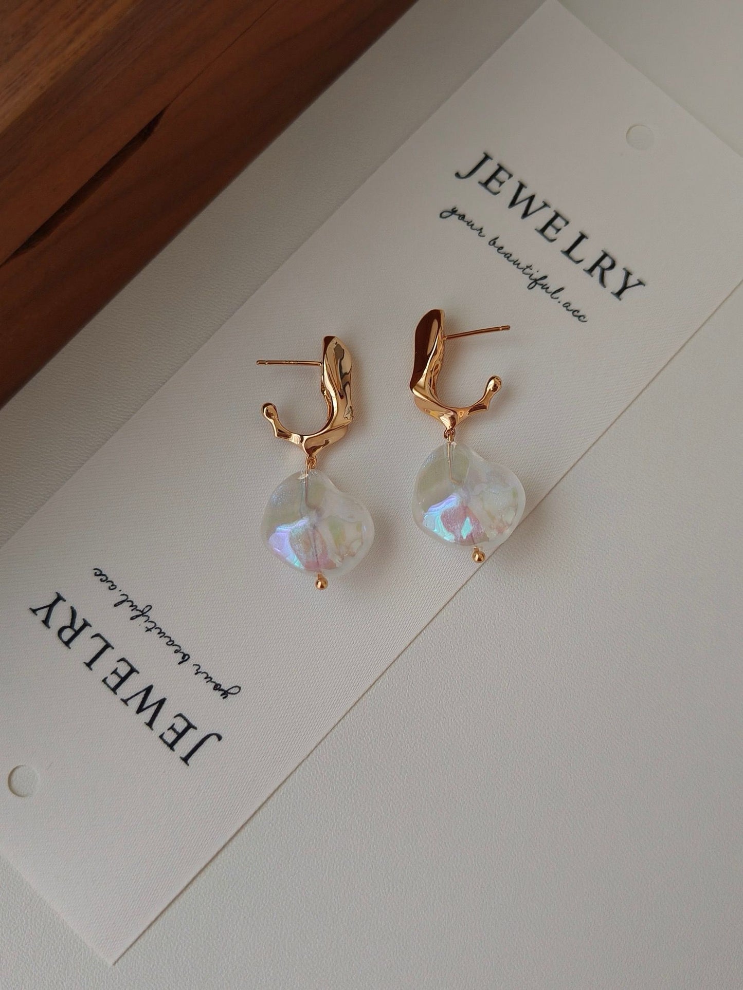 S925 transparent stone earrings