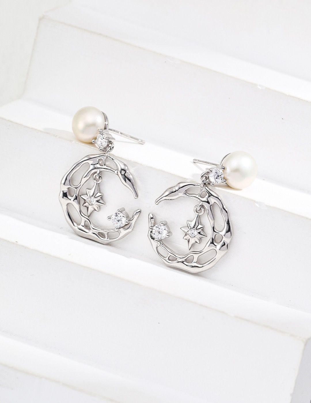 Moon and Star Earrings