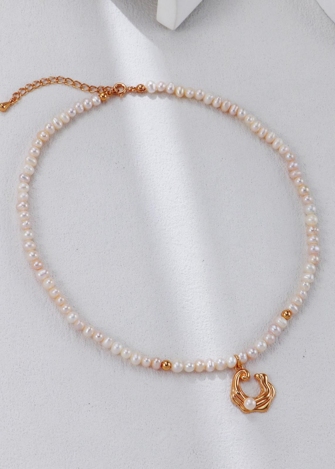 Wave Pearl Necklace S925