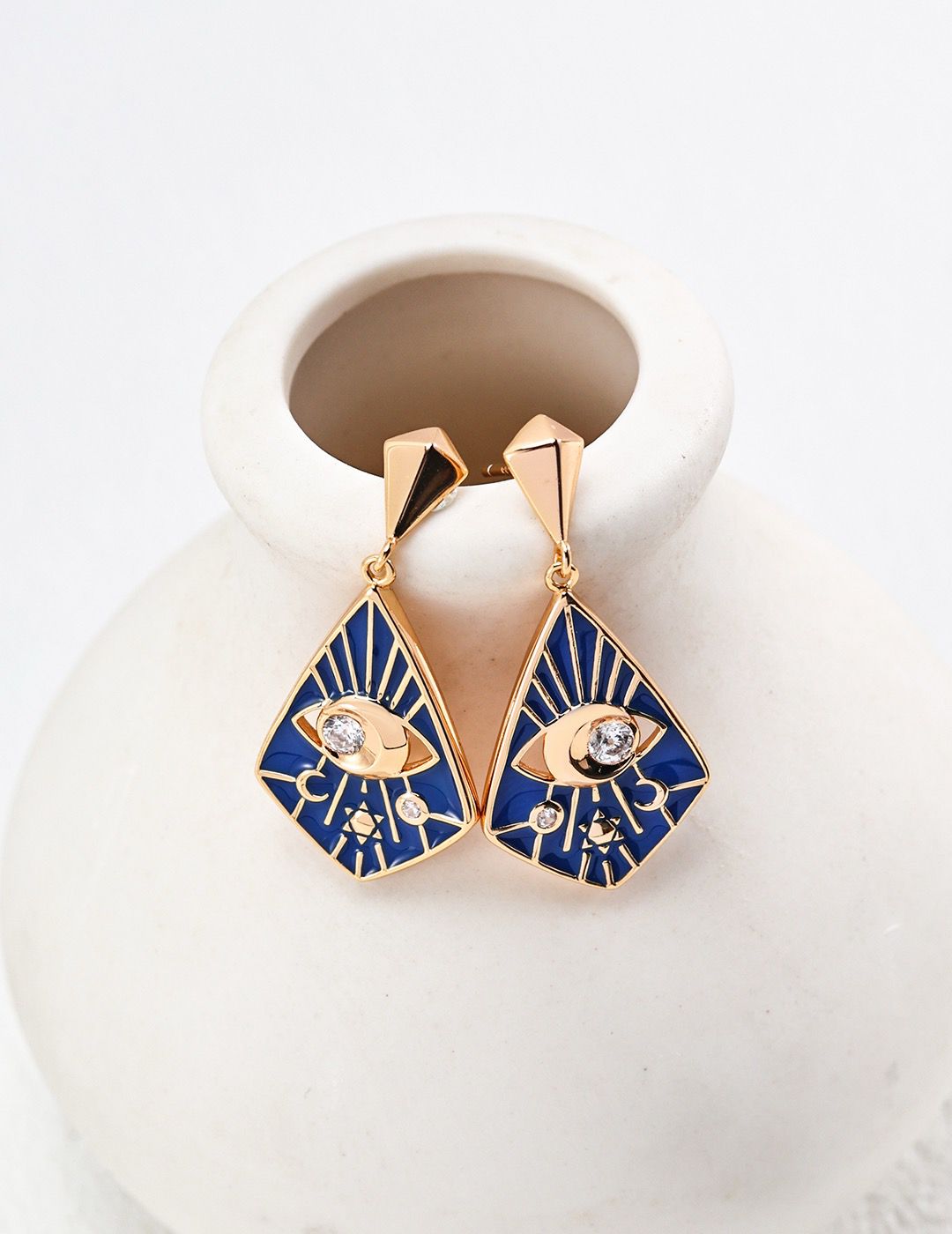 Boucles d'oreilles Karma vintage bleues S925