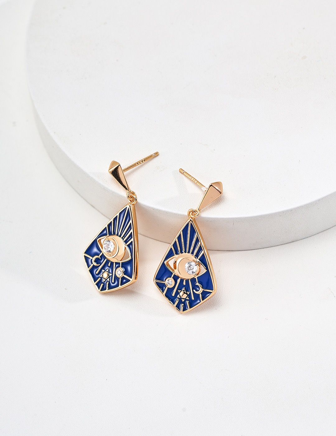 Boucles d'oreilles Karma vintage bleues S925