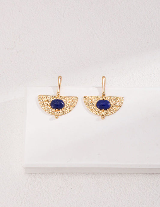 Boucles d'oreilles classiques en lapis-lazuli S925