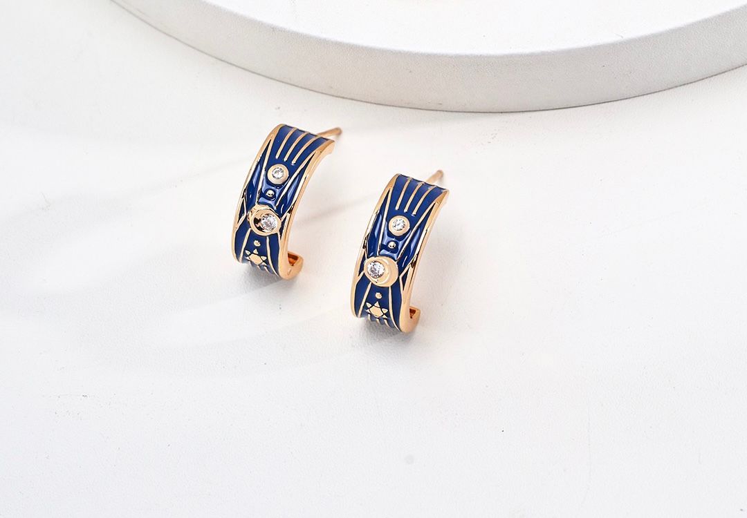 Karma Vintage Blue Earrings  S925